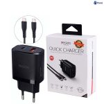 شارژر دیواری 20وات یسیدو yesido yc50+کابل تایپ سی