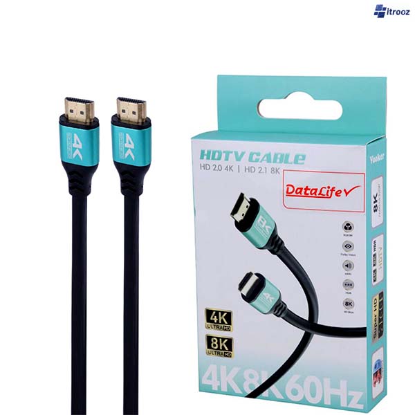 کابل HDMI 4K دیتالایف Datalife طول 3 متر کابل 3متری hdmi دیتالایف datalifeکیفیت 4k - تصویر 1